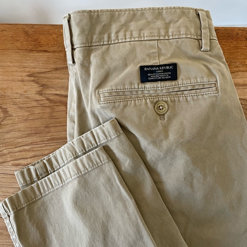 Banana Republic Pants Beige Fulton Chino Khakis Workwear Slim Men’s 32x32